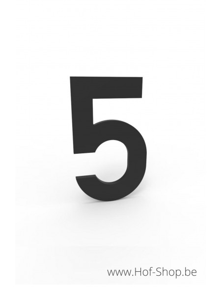 Numéro 5 aluminium noir (10 cm de hauteur, 4 mm d’épaisseur) - numéro Entrada Range