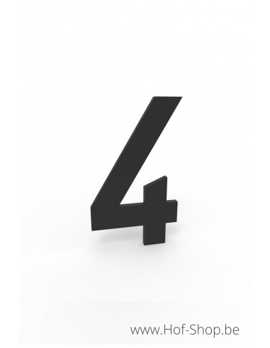 Numéro 4 aluminium noir (10 cm de hauteur, 4 mm d’épaisseur) - numéro Entrada Range