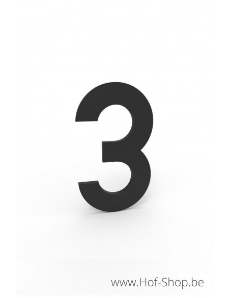 Numéro 3 aluminium noir (10 cm de hauteur, 4 mm d’épaisseur) - numéro Entrada Range