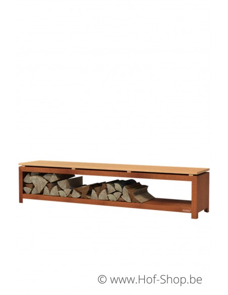 Logg 200 x 40 x 43 cm - Stockage du bois Adezz en acier corten