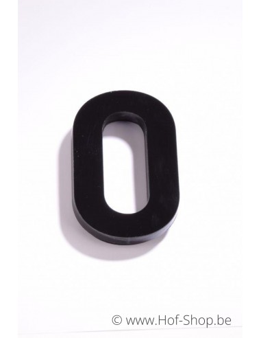 Nummer 0 Plexie - zwart glossy 12 cm hoog (dubbel) Huisnummer