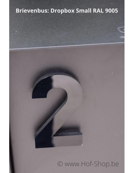 Nummer 0 Plexie - zwart glossy 12 cm hoog Huisnummer