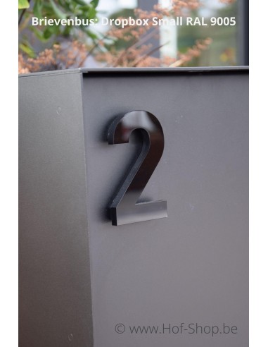 Nummer 0 Plexie - zwart glossy 12 cm hoog Huisnummer