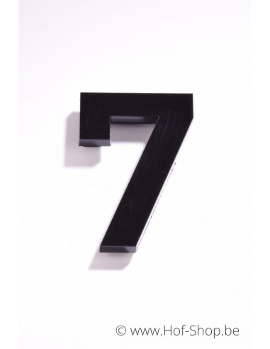 Nummer 7 Plexie - zwart glossy 12 cm hoog Huisnummer