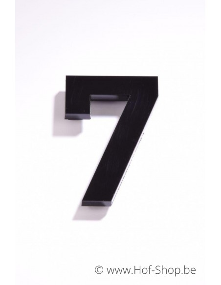 Numéro 7 Plexie - noir glossy 12 cm de hauteur numéro de maison (dernières pièces)