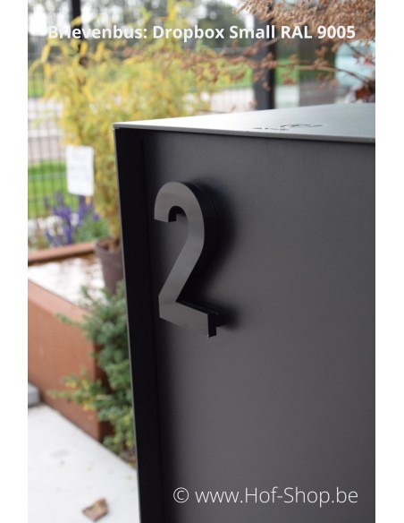 Nummer 0 Plexie - zwart glossy 12 cm hoog Huisnummer