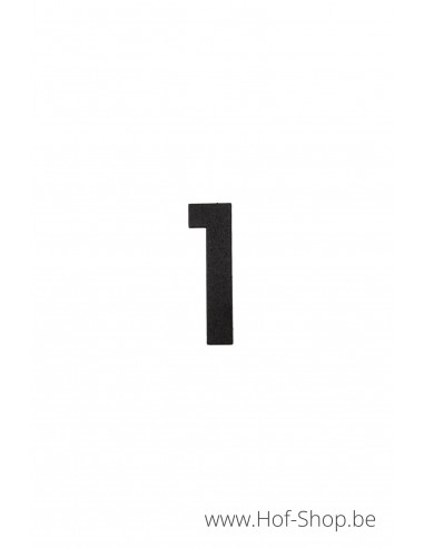 Numéro 1 - aluminium noir de 5 cm de haut (numéro de maison 'fuji' KatoDesign)
