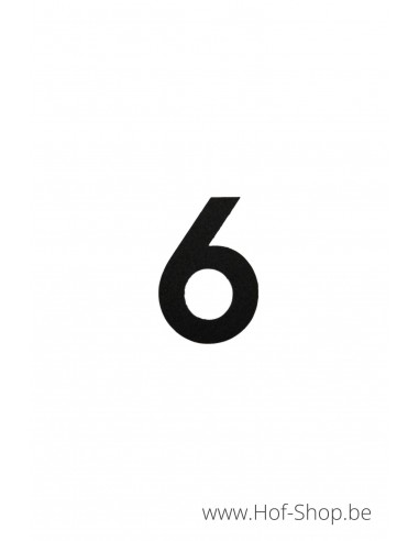 Numéro 6 - aluminium noir de 5 cm de haut (numéro de maison 'fuji' KatoDesign)