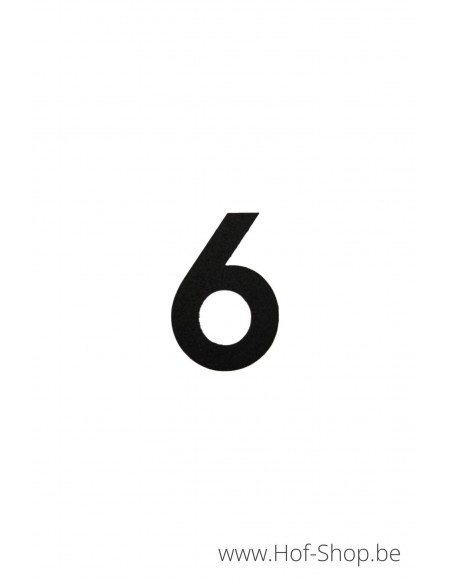 Numéro 6 - aluminium noir de 5 cm de haut (numéro de maison 'fuji' KatoDesign)