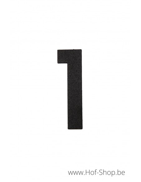 Numéro 1 - aluminium noir de 8 cm de haut (numéro de maison 'fuji' KatoDesign)