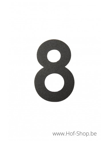 Numéro 8 - aluminium noir de 8 cm de haut (numéro de maison 'fuji' KatoDesign)