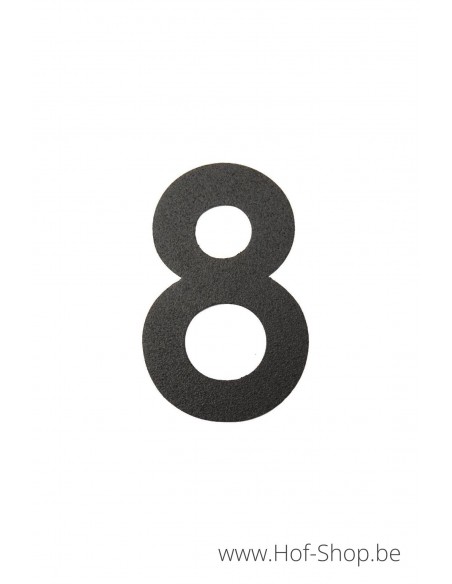 Numéro 8 - aluminium noir de 8 cm de haut (numéro de maison 'fuji' KatoDesign)