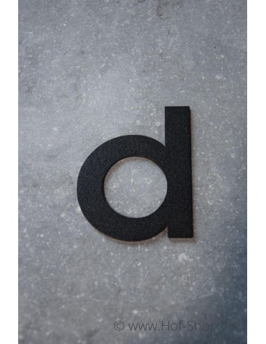 Lettre d - aluminium noir de 5 cm de haut (numéro de maison 'fuji' KatoDesign)