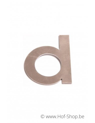 Letter d - inox 8 cm hoog (huisnummer 'fuji' KatoDesign)