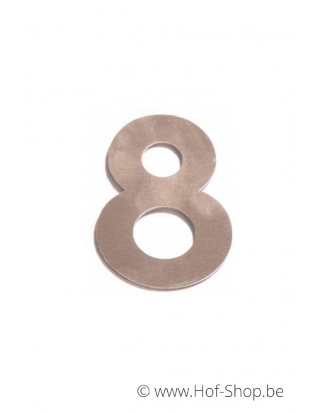 Numéro 8 - acier inoxydable de 8 cm de haut (numéro de maison 'fuji' KatoDesign)