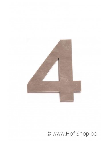 Numéro 4 - acier inoxydable de 8 cm de haut (numéro de maison 'fuji' KatoDesign)