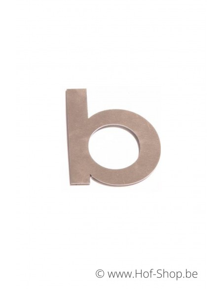 Letter b - inox 8 cm hoog (huisnummer 'fuji' KatoDesign)