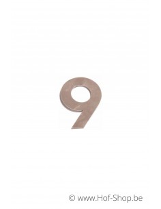 Nummer 9 - inox 5 cm hoog (huisnummer 'fuji' KatoDesign)