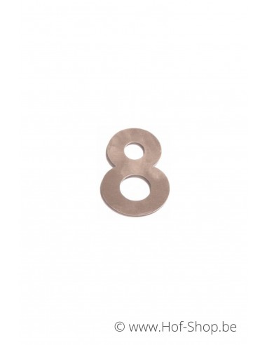Nummer 8 - inox 5 cm hoog (huisnummer 'fuji' KatoDesign)