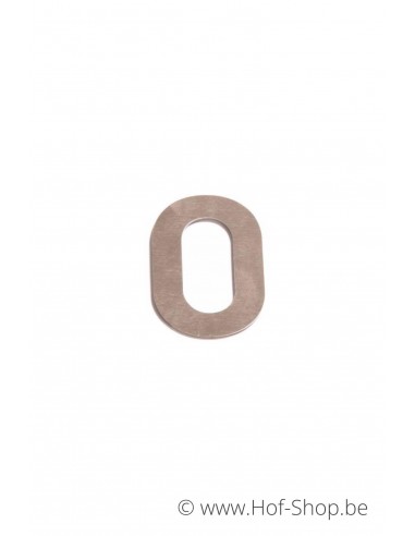 Numéro 0 - acier inoxydable de 5 cm de haut (numéro de maison 'fuji' KatoDesign)