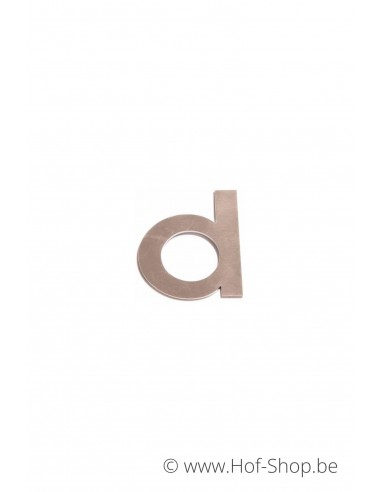 Letter d - inox 5 cm hoog (huisnummer 'fuji' KatoDesign)