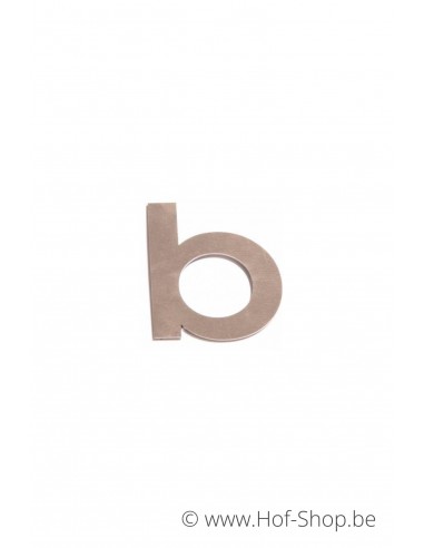 Letter b - inox 5 cm hoog (huisnummer 'fuji' KatoDesign)
