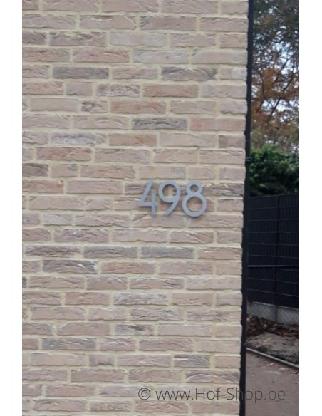 Gevel huisnummer met afstandshouders - inox 13 cm hoog (Rio)