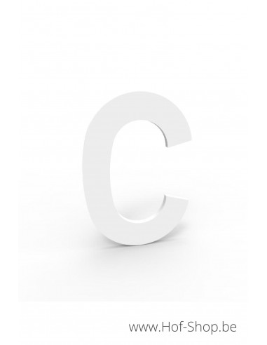 Letter C - wit aluminium 10 cm hoog (huisnummer Albo)
