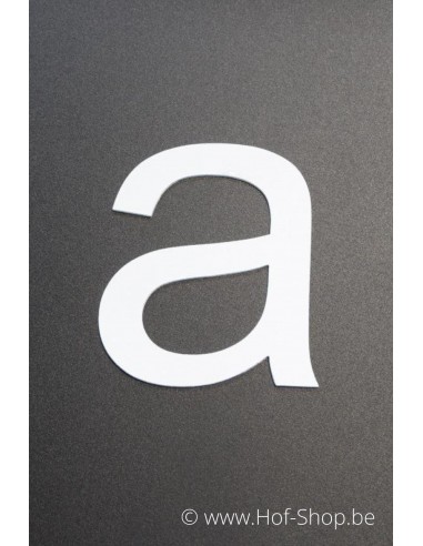Letter a - wit aluminium 10 cm hoog (Huisnummer 'Ari') OP is OP