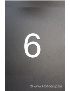 Numéro 6 - aluminium blanc de 5 cm de haut (numéro de maison 'Ari') Dans la limite des stocks disponibles
