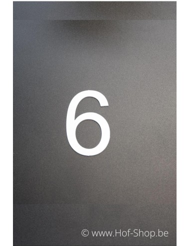 Numéro 6 - aluminium blanc de 5 cm de haut (numéro de maison 'Ari') Dans la limite des stocks disponibles