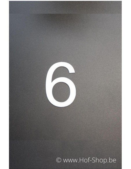 Numéro 6 - aluminium blanc de 5 cm de haut (numéro de maison 'Ari') Dans la limite des stocks disponibles