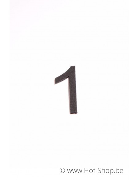 Nummer 1 - zwart aluminium 5 cm hoog (Huisnummer 'Ari')
