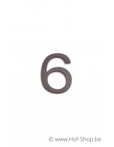 Nummer 6 - zwart aluminium 5 cm hoog (Huisnummer 'Ari')
