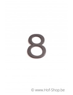 Nummer 8 - zwart aluminium 5 cm hoog (Huisnummer 'Ari')