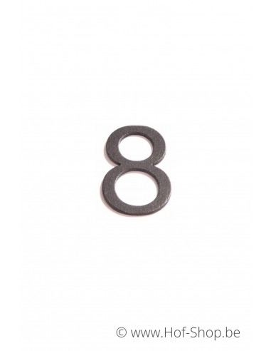 Nummer 8 - zwart aluminium 5 cm hoog (Huisnummer 'Ari')
