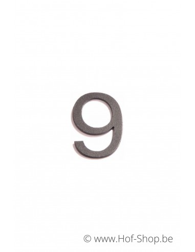 Nummer 9 - zwart aluminium 5 cm hoog (Huisnummer 'Ari')