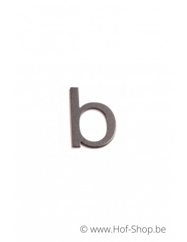 Letter b - zwart aluminium 5 cm hoog (Huisnummer 'Ari')