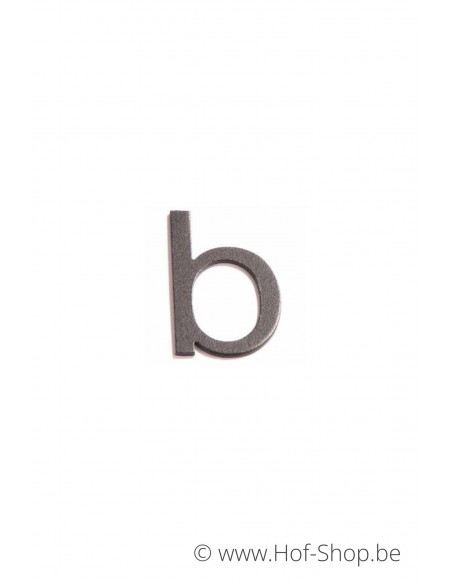 Letter b - zwart aluminium 5 cm hoog (Huisnummer 'Ari')