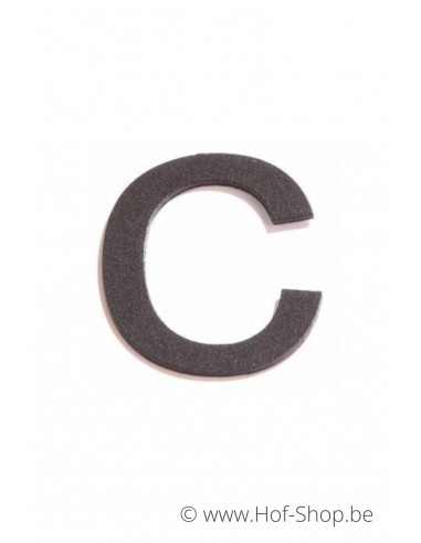 Letter c - zwart aluminium 10 cm hoog