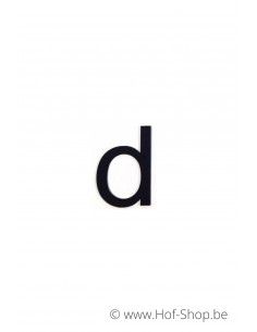 Letter d - zwart aluminium 10 cm hoog (Huisnummer 'Ari')