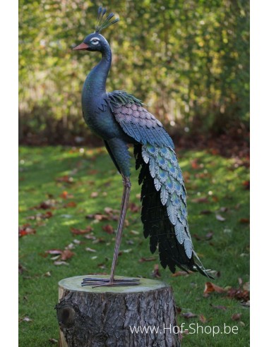 Staande pauw - metalen figuur (MD18212)