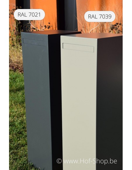 Nox RAL 7021 en RAL 7039 - brievenbus Adezz aluminium