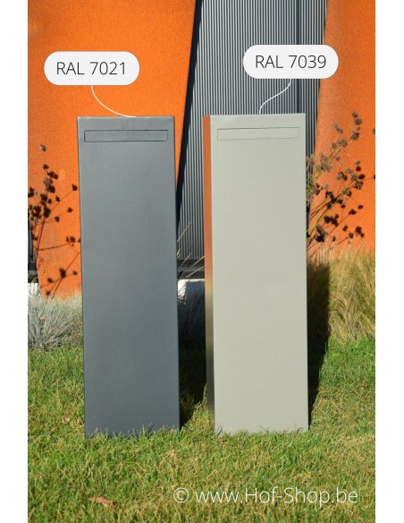 Nox RAL 7021 en RAL 7039 - brievenbus Adezz aluminium
