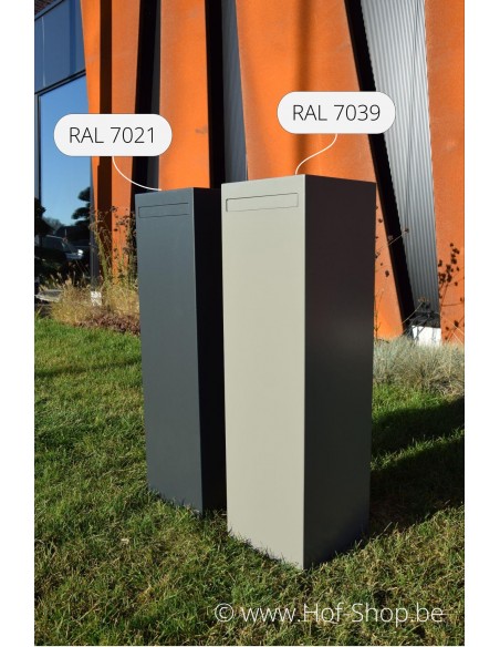 Nox RAL 7021 en 7039 - brievenbus Adezz aluminium