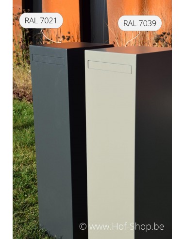 Nox RAL 7021 en RAL 7039 - brievenbus Adezz aluminium
