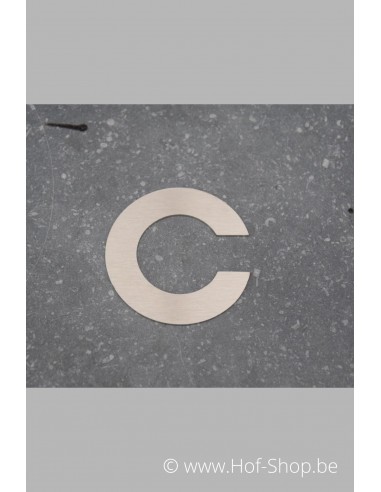 Lettre c - acier inoxydable de 8 cm de haut (numéro de maison 'fuji' KatoDesign)