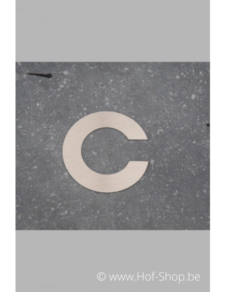 Letter C - inox 8 cm hoog
