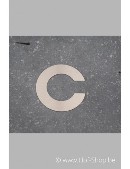 Lettre c - acier inoxydable de 8 cm de haut (numéro de maison 'fuji' KatoDesign)