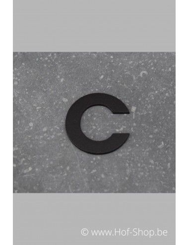 Letter C - zwart inox 5 cm hoog